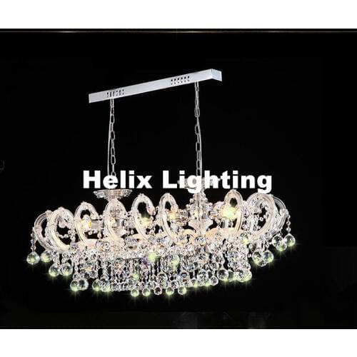 Modern Chrome Clear White Crystal Chandelier Lamp Luster Cristal Pendent Light Fixture E14 LED AC Candle Lamp 100% Guaranteed