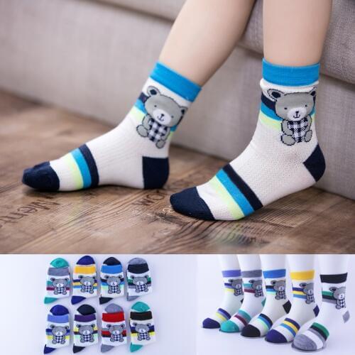 Sunnykucy 12Pairs/Lot Boys Girls Thin Socks Cartoon Baby Socks Summer Children Sock Breathable Cotton Kid Socks