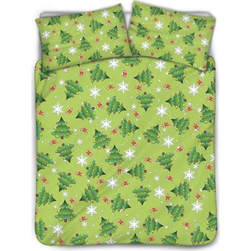 Upetstory Comfortable Quilt Cover Set for Bedroom Christmas Tree Design Warm Duvet Covers Household Beds Pillowcase Bedding