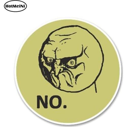 HotMeiNi 13cm x 13cm Funny Meme Face Head Vinyl Stickers Cartoon Car Styling Window Truck Bumper Decal Graphical Car Stickers