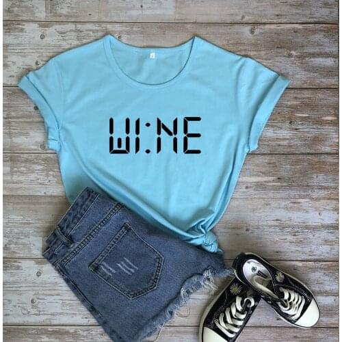 Wine time clock funny women fashion unisex hipster simple style grunge tumblr pure cotton casual t shirt girl gift tees art tops