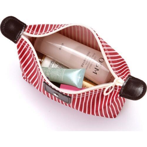 Ladies makeup clutch bag striped dumplings folding waterproof makeup wash bag bath bag travel bag cosmetic bagNB173