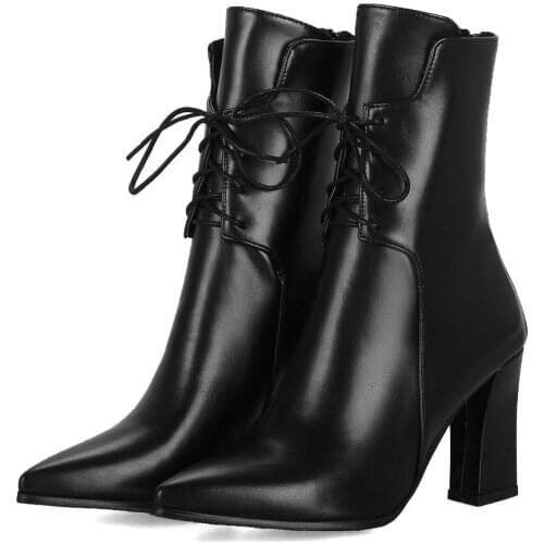 Big Size 9 10 11-16 boots women shoes ankle boots for women ladies boots shoes woman winter Cross strap rear zipper