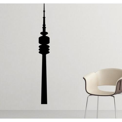 Germany Famous Building Landmark Silhouette Illustration Pattern Removable Wall Sticker Decals Mural Wallpaper for Room Decal