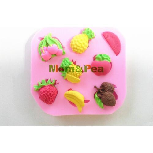 Mom&Pea 0480 Free Shipping Fruits Shaped Silicone Mold Cake Decoration Fondant Cake 3D Mold
