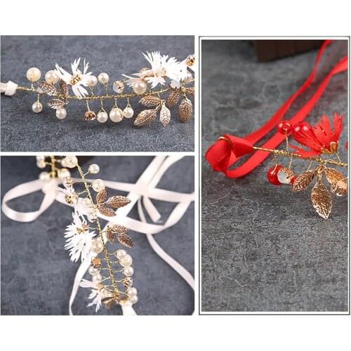 1PC Women Hair Clip Pearl Hair Jewelry Head Band Bridal Wedding Headwear 30CM Hair Accessories Wedding Bridal Accessories