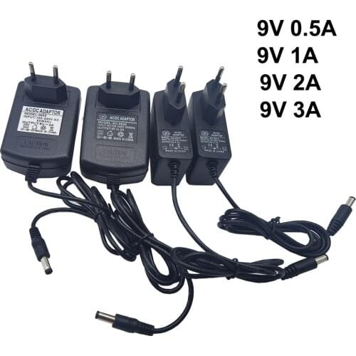 AC 100-240V DC 9V 0.5A 1A 2A Electric Guitar Stompbox Power Supply Adapter charger 9 V Volt For Guitar Parts Effect Pedal Board