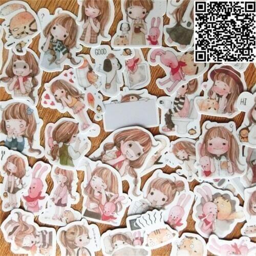 40 PCS/Lot Hand-drawn girl Style Mix Stickers For Kids Skateboard Laptop Luggage Motorcycle Toy JDM Waterproof DIY Sticker