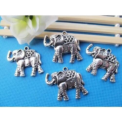 5pcs Large Antique Silver tone/Antique Bronze Filigree Elephant Pendant Charm/Finding,fit 9pcs Rhinestone,DIY Accessory Jewelry