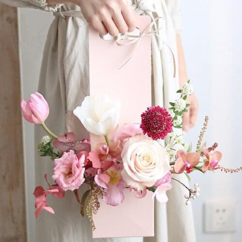 5pcs Portable vase paper DIY flower basket Mothers Day kraft paper handbag gift Valentines Day bouquet flower box home Decor