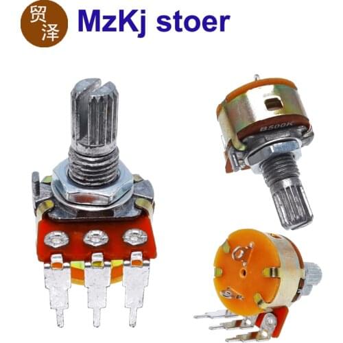 5PCS HOT New Single Potentiometer WH148 B10K B50K B100K B500K Small Bent Foot With Switch For Amplifier Audio 50K 100K
