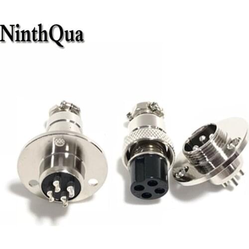 1Set GX16 with 3 Hole Flange Aviation Connector XLR 16mm 2 3 4 5 6 7 8 9 Pin Female Plug Male Chassis Mount Circular Socket