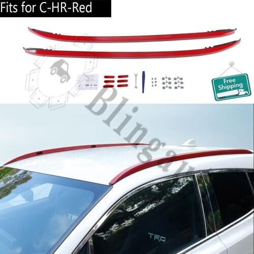 Roof rack fits for T.oyota C-HR 2017-2020 luggage rack baggage rails aluminium alloy red