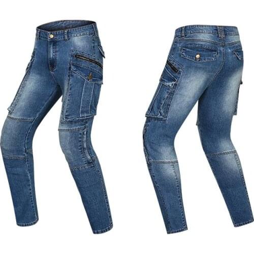 New Big pocket pants Motorcycle Pants Men Moto Jeans Protective Gear Riding Touring Motorbike Trousers Motocross Pants Moto Pant