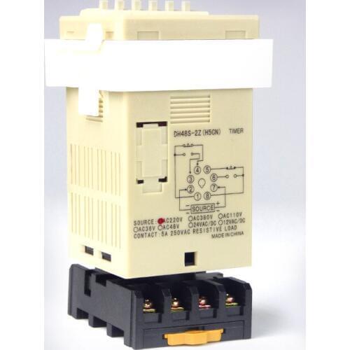 DH48S-2Z H5CN 0.01s-99H99M Digital Timer Relay On Delay 8 Pins SPDT 2 Groups Contacts Delay DC12V DC24V AC110V AC220V