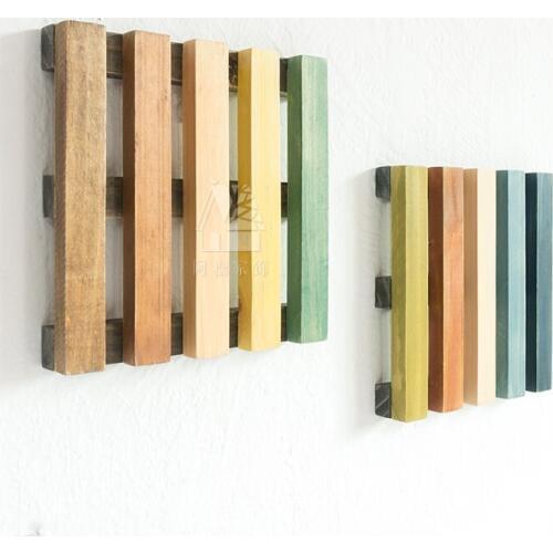 Wooden Pendant Decorative Wall Hanging Retro Home Living Room Bar Club Wall Ornaments Pendant Tableware Mats Plate Pad