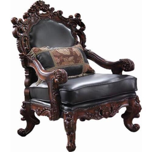 Wooden genuine leather cool salon chair recliner of sofa chair GF14