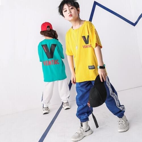Hip Hop Kids Dancing Costumes for Girls Boys Stage Wear Child Jazz Ballroom Dance Costume Clothes Party Show Wear Shirts Pants