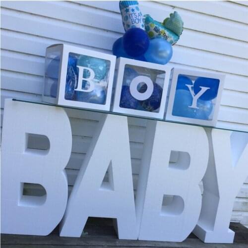 Baby Love Transparent Box Storage Balloon Baby Shower Decorations Birthday Party Decorations Kids Baby Shower Boy Girl Gifts