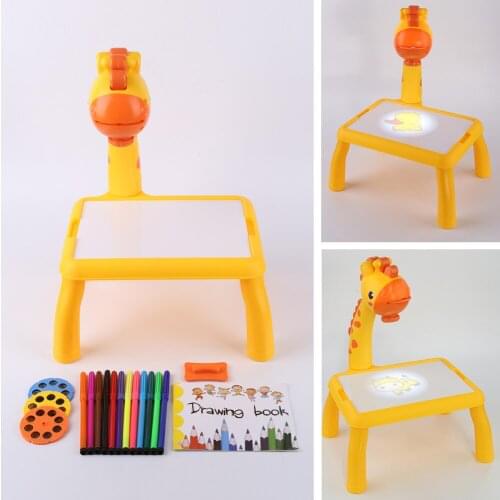 Giraffe Graffiti Writing Board Projection Drawing Desk Learning LED Projector Art Table Toy Multifunctional Giraffe