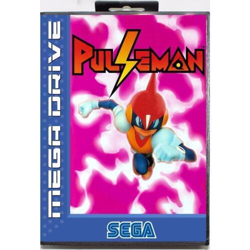 Pulseman Game Cartridge 16 bit MD Game Card With Retail Box For Sega Mega Drive