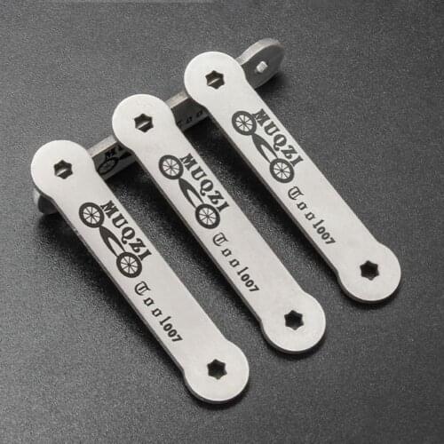 2pcs Bicycle stainless steel wrench ultra-light anti-corrosion pedal anti-slip nail removal hexagon wrench bicycle repair tool