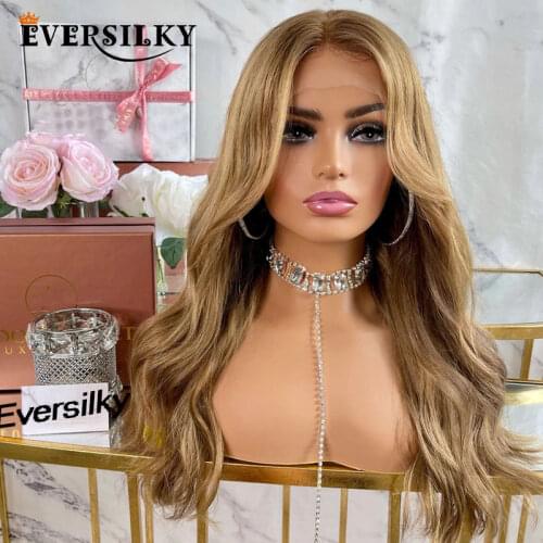 Brazilian 4x4 Silk Base Full Lace Human Hair Wigs with Baby Hair 180Density Highlight Silky Straight Glueless Full Lace Wigs