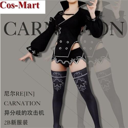 New Game NieR:Automata 2B Cosplay Costume Fashion Cute Balck Battle Uniform Unisex Activity Party Role Play Clothing Custom-Make