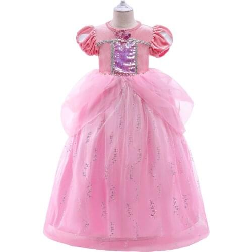Pretty Short Sleeves Flower Girls Dresses 2021 Ball Gown Princess Little Girls Wedding Party Dress First Communion Gown