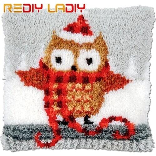 Latch Hook Cushion Unhappy Puppy Pre-Printed Canvas Cushion Cover Acrylic Yarn Crochet Pillow Case Kit Hobby & Crafts Home Decor