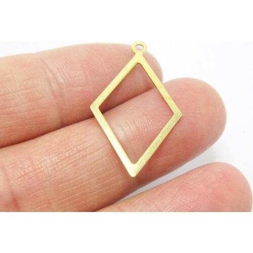 Brass earrings pendant 29x17mm Rhombus brass earrings dangle charms -20pcs R1148