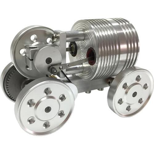 Launchable Advanced Version Metal Wheel Car Stirling Engine Model Building Kits Toy Gift For KID