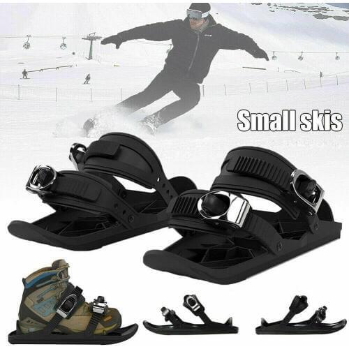 Mini Ski Skates Snow Short Skiboard Snowblades Binding Snowfeet Skiing Shoes Unisex Solid Skischuhen Outdoor Travel Snowboarding
