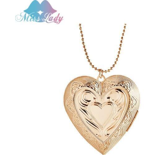Miss Lady Unique Heart Floating Charm Locket Pendant Necklace Love DIY Photo Jewelry Necklaces & Pendants MLY88N