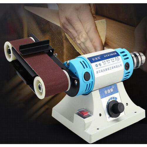 Multi-function Belt Sander 220V Metal Jade Drilling Machine Grinding Machine 2in1 Woodworking Drilling Polisher Tool SD3E
