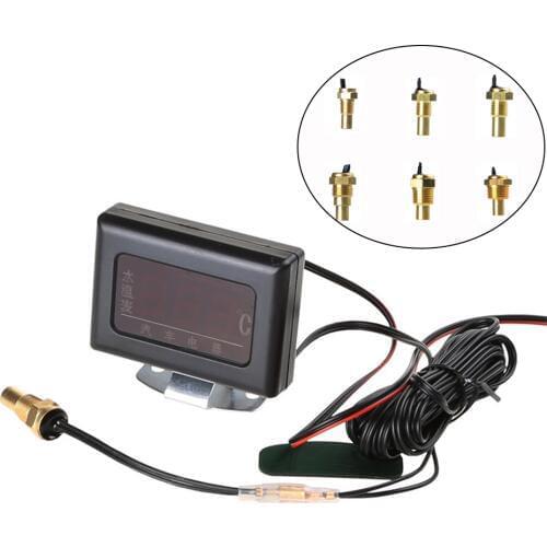 Modified Car Truck Auto Instrument Accessories 12V 24V Universal Digital Tool Water Temperature Gauge With Sensor Professional