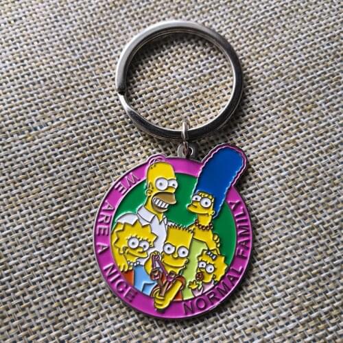 Cartoon Family Metal Keyring lovely sitcome characters with love Jewelry
