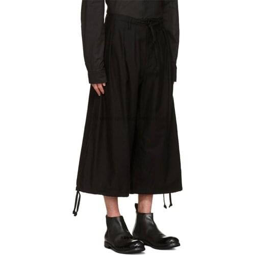 Mens new menswear fashion trend designer super loose casual pants personality pleated wide-leg pants plus size clothing