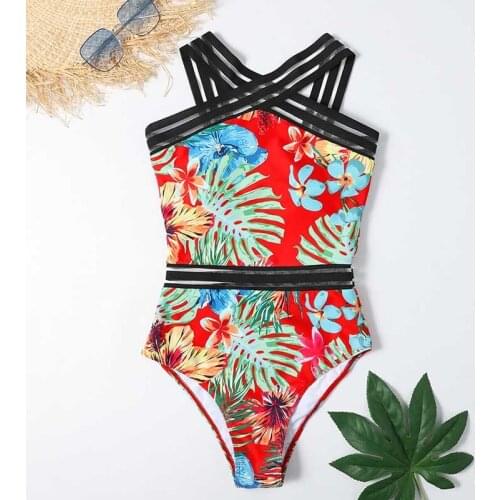 New Sexy 2021 Printed Padded Women Swimwear One Piece Swimsuit Female Full Back Bather Bathing Suit
