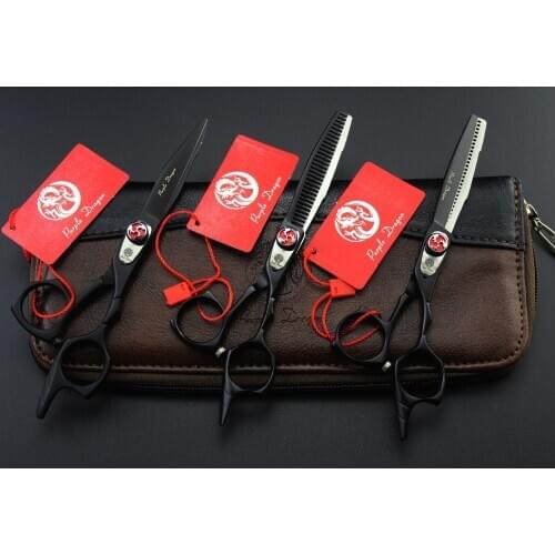 582# 6Inch Brand Purple Dragon TOP GRADE Hairdressing Scissors JP 440C Barberss Cutting Scissors Thinning Shears Hair Scissors
