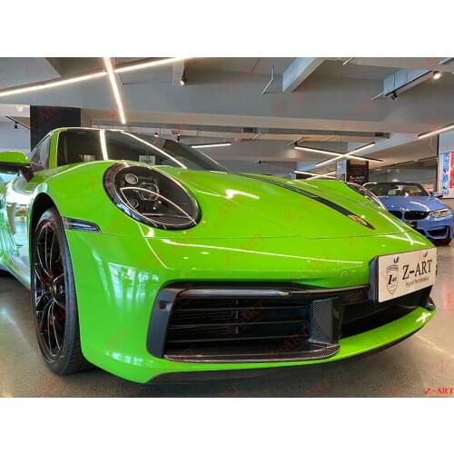 Z-ART 911 carbon fiber front flap for 992 carbon fiber front splitter for 2020 911 carbon fiber front bumper vents for 992
