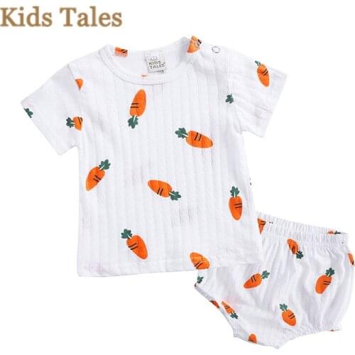 PT099 Summer girls set cotton children clothes set short sleeve t-shirt + shorts cartoon pattern outfits boutique baby clothing