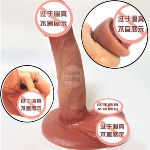 Realistic Dildos Foreskin Penis For Women Huge Sliding Skin Dildo With Testicular Fake Dick Masturbation Tools Lesbian Sex Toys