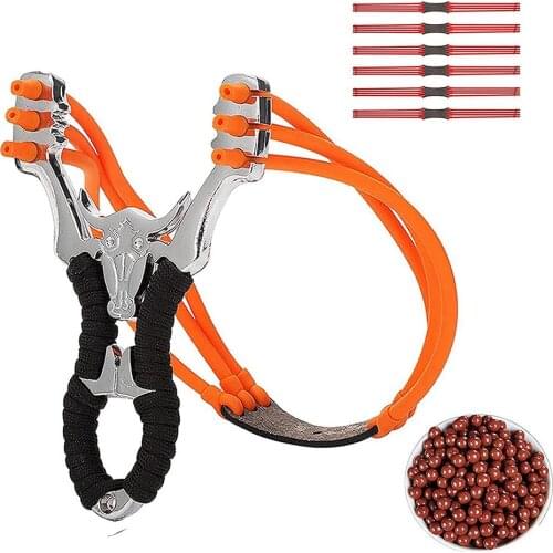 Outdoor Slingshot Set With Rubber Band Alloy Steel Professional Catapult Slingshot For Hunting Shooting Fishing Accessories