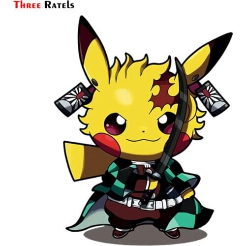 FC386 cute funny demon slayer Kimetsu No Yaiba Tanjiro Kamado Anime Japanese cartoon 3D Stickers for car mercedes skate decal