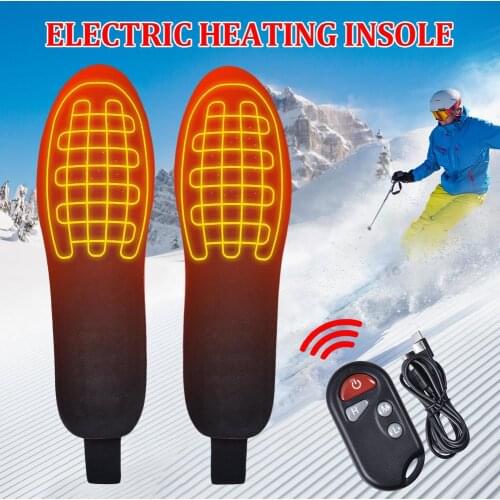 3.7V Rechargeable Electric Heated Insole Foot Warmer With Remote Control Warm Heated Insoles Sport Shoes Pads For Winter Skiing