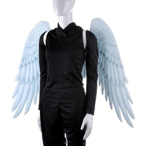 Top 2021 Halloween 3D Angel Wings Mardi Gras Theme Party Cosplay Wings For Kids Adults Big Large Black Wings Devil Costume New