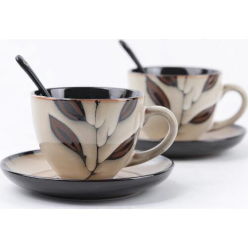 Vintage coffee cups set Ceramic Mug cup and saucers Spoon Bone China tea cup design tazas de cafe espresso european coffee