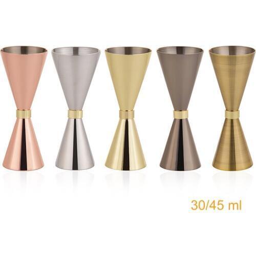 Premium Double End Jigger 30/45ml in Mirror, Copper, Golden, Black & Bronze Plated Finish, Premium barware / bar accessories
