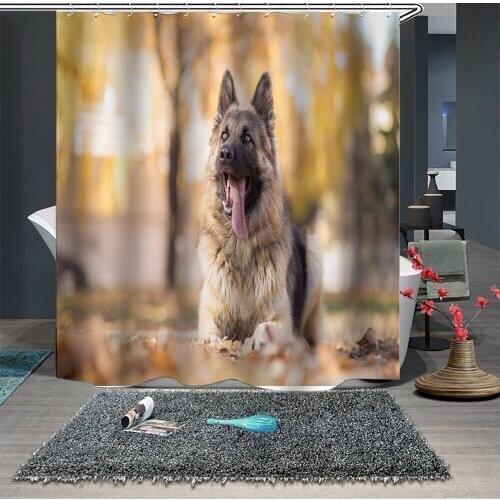 Custom Made Shower Curtain Bathroom Curtain Partition 1.5 x 1.8m 1.8 x 1.8m 1.8 x 2m Dog Puppy